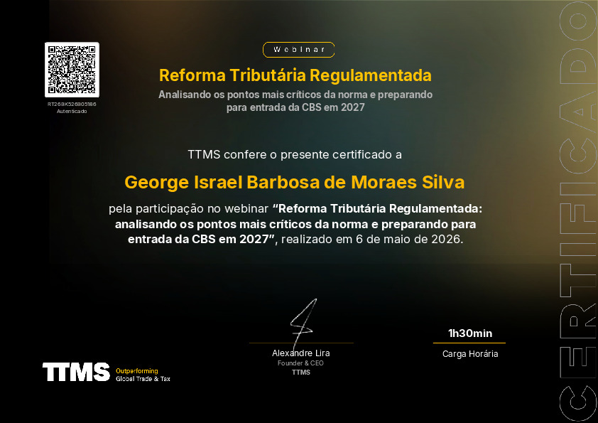 Certificado de George Israel Barbosa de Moraes Silva